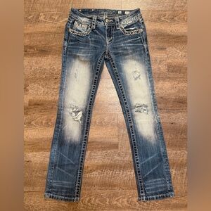 Miss Me Faded Blue Straight Leg Jeans